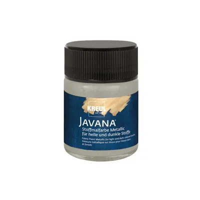 Produktbild von KREUL Javana Stoffmalfarbe Metallic 50 ml - Metallic Silber