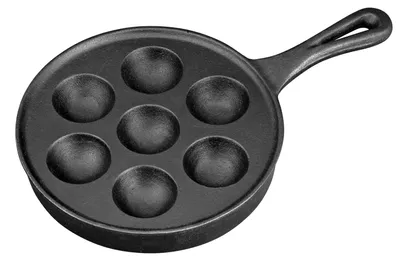 Produktbild von Camp Chef Aebleskiver Pfanne aus Gusseisen für 7 dänische Pfannkuchen, eingebrannt