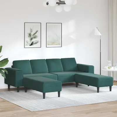 Obrázok produktu pre vidaXL Sedacia súprava do obývačky, 3 kusy, tmavozelená