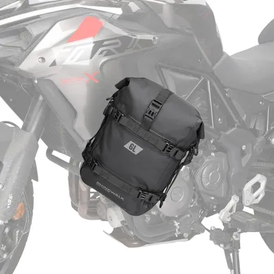 Image de Sac de selle moto de 6 litres, étanche, noir, avec bandoulière