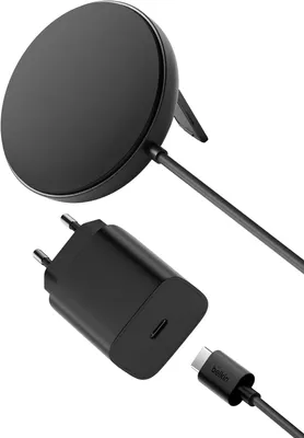 Produktbild von Magnetische Ladestation – Kabelloser Ladegerät – Schnellaufladung für Geräte – Qi2-Technologie – 15 Watt – Schwarz