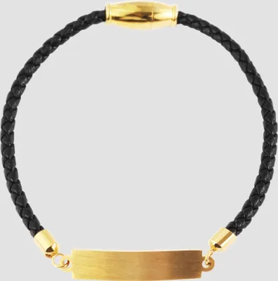 Produktbild von Akzent Echtlederarmband mit Edelstahlgravurplatte