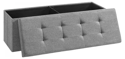 Produktbild von Aufbewahrungsbank - Sitzbox - Pouf - Leinenoptik - MDF - 110 x 38 x 38 cm