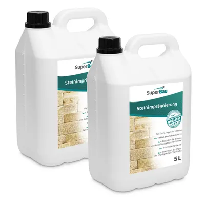 Produktbild von Superbau Steinimprägnierung 10L, Außen & Innen, Steinimprägnierer Steinversiegelung Naturstein, für Stein & Klinker & Putz, Benzin- & Lösemittelfrei