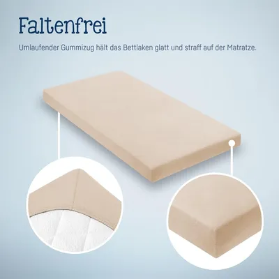 Produktbild von Julius Zöllner Spannbetttuch Jersey 70X140 / 60X120 Sand