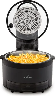 Produktbild von Horkovzdušná fritéza Klarstein 2 v 1, horkovzdušná fritéza s parní funkcí, horkovzdušná fritéza pro rychlý ohřev, horkovzdušná fritéza se 6 programy, horkovzdušná fritéza XL, horkovzdušná fritéza s extra příslušenstvím, 5 l, 1250 W