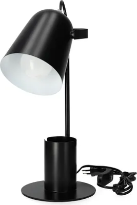 Produktbild von ROLIG Tischleuchte Schwarz Schreibtischlampe mit beweglichem Schirm mit Stifthalter, Telefon - für Büro, Zuhause, Kinderzimmer praktischer Stiftekorb