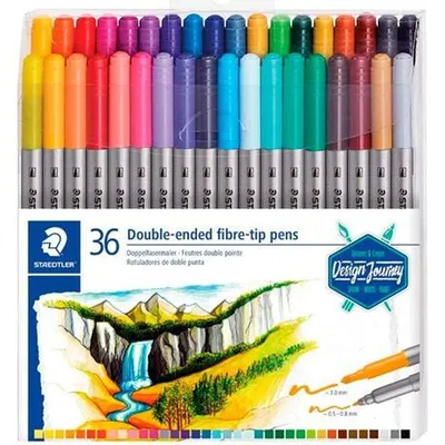 Immagine prodotto di 1 confezione di pennarelli STAEDTLER 3200 TB36 con punta D, 36 pezzi