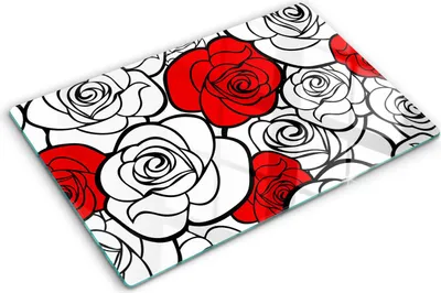 Imagen del producto de Cubierta para placa de cocción – Cubierta para placa de inducción – Placa de protección de vidrio – 80x52 cm – Placas de protección de vidrio para cocina – Vidrio templado – Rosas