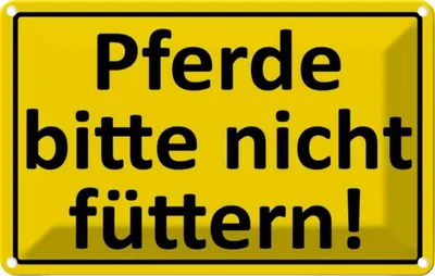 Produktbild von vianmo Blechschild 12x18 cm Pferde nicht füttern Warnschild Hinweisschild Sicherheit Vorsicht