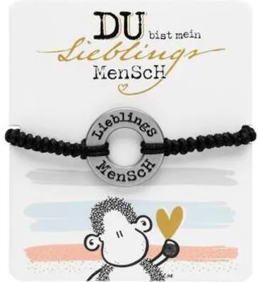 Produktbild von Sheepworld Armband Lieblingsmensch geflochten mit rundem Charm längenverstellbar