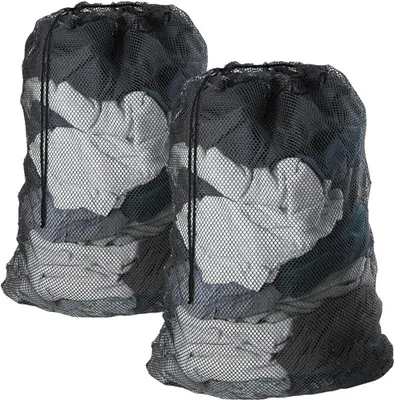 Produktbild von Wäschenetz Für Waschmaschine Wäschesack Wäschebeutel für Oberbekleidung, Dessous, Socken, Strumpfhosen, Strümpfe und Baby Kleidung (Größe: 60 x 90 cm für 5 kg Wäsche 2 Stück, Schwarz)