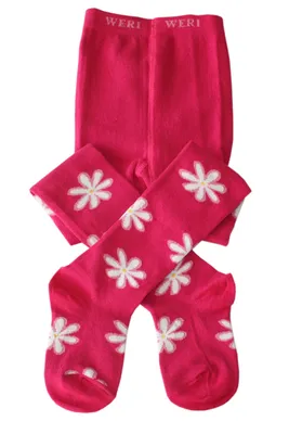 Produktbild von Kinderstrumpfhosen für Mädchen aus Baumwolle Kamille Pink Größe 92-98