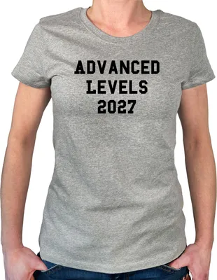 Produktbild von Huuraa Damen T-Shirt Advanced Levels 2027 Abschluss Großbritannien M Sport Grey Bio Baumwolle Fairtrade Damenshirt Geschenkidee