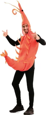 Shrimp Kostüm Garnele Gustav für Herren Gr. M/L orange Tier Tierkostüm Fasching Karneval Mottoparty Spaßkostüm