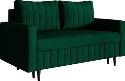 Image de Canapé avec fonction sommeil Scandi - Canapé-lit avec coffre de rangement, choix de couleurs, pieds en bois (Vert - Kronos 19)