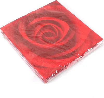 Produktbild von 20 Servietten rote Rose 3-lagig 33x33cm Papierservietten Tissue Serviette Blume