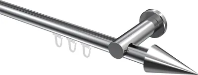 Produktbild von Interdeco Innenlaufstange / Gardinenstange mit Innenlauf Chrom, Typ Platon Savio (Kegel), 20 mm Ø 1-läufig, 180 cm