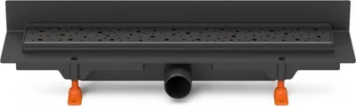 Produktbild von Chud?j Bodenablauf zur Wand, schwarz, 450 mm, seitlich D40, Fallrohre schwarz CH 450 DC 2