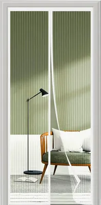 Imagen del producto de Mosquitera para puerta de balcón, color blanco, 90x210 cm, fácil de instalar, protección contra insectos