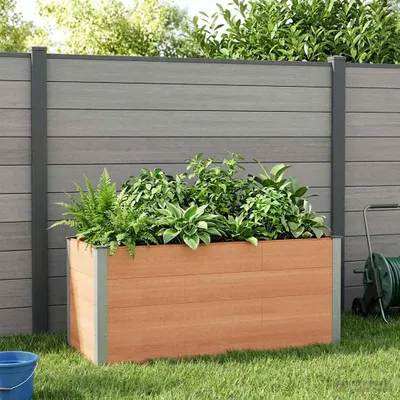 Imagen del producto de Maison Exclusive - Jardín elevado marrón, 150 x 50 x 91 cm, fabricado con materiales compuestos de madera y aluminio
