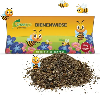 Produktbild von Greenyp Bienenwiese Blumenmischung I 100g für 100m² I Bienenweide - Bienen & Hummelmagnet I bienenfreundliche Blumensamen Mischung ein- und mehrjährig