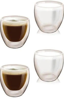 Produktbild von Set mit 4 doppelwandigen Trinkgläsern – 180 ml – Thermobecher für Kaffee