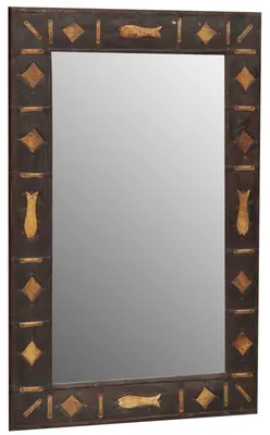 Vintage Wandspiegel 95x60 cm, Holzrahmen, Antik-Weiß