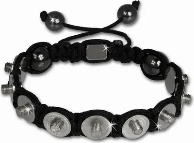 Produktbild von Shamballa Armband original Sterlinx mit 9 Edelstahl Kugel-Fassungen SHA90