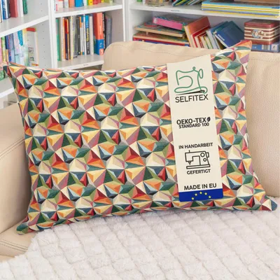 Produktbild von Selfitex Buntes Dekokissen inkl. Füllung, weiches Lesekissen, dekoratives Zierkissen, Sofakissen, Rückenkissen, Größe: 60x80, Muster: Havana