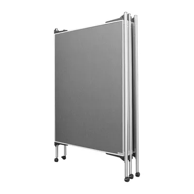 Produktbild von Magnetoplan Moderations- Präsentationswandset 3 mobil - inklusive 5 Achtkantsäulen - arretierbare Rollen - Filz (beidseitig) - 4 Pintafeln je (B)120 x(H)150cm - Grau
