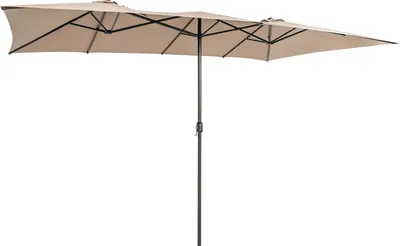 Zdjęcie produktu dla COSTWAY podwójny parasol 426x265cm, prostokątny parasol, ochrona UV, parasol ogrodowy duży XXL, parasol na taras z korbką, parasol na basen, taras, do ogrodu