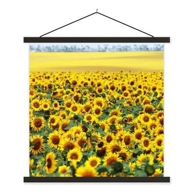 Produktbild von MuchoWow® Textilposter Sonnenblume - Blumen - Natur 90x90 cm mit schwarzem Rahmen - Magnetisches