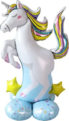 Produktbild von Riesiger 3D Folienballon stehend XXL - Einhorn