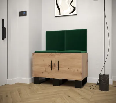 Obrázek produktu pro Předsíňová sestava RUMIE 19 - dub artisan, zelené panely