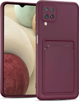 Zdjęcie produktu dla Etui na telefon Samsung Galaxy A22 4G / M22 Silikonowe etui ochronne z kieszenią na kartę Slim Cover, malinowe