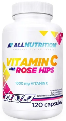 Produktbild von ALLNUTRITION Vitamin C mit Hagebutte 1000 mg – 120 Kapseln