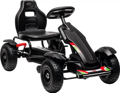 Image de HOMCOM Kart à pédales pour enfant go-kart siège réglable 3 positions frein à main - enfant de 5 à 12 ans 121 x 58 x 61 cm noir