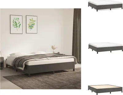 Immagine prodotto di vidaXL Struttura letto grigio scuro 160x200 cm in velluto - Letti e strutture letto