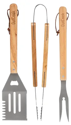 Produktbild von BBQ/Grillwerkzeug-Set 3-teilig mit Holzgriffen