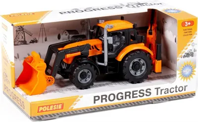Image de Polesie 91789 Progress Orange Backhoe Loader In Box