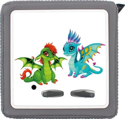 Produktbild von Schutzfolie kompatibel mit Toniebox 1 passgenaue Folie mit Motiv matt Zubehör selbstklebendes Schutzcover Kratzschutz für Musikbox Y031-37 Drachen