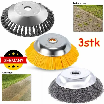 Image de Brosse désherbeuse Wildkraut, 25,4 x 200 mm, pour débroussailleuse, coupe-bordures, tête de coupe, compatible avec Stihl