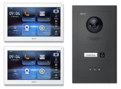 Produktbild von Goliath Premium IP GL-IPH101A.2 Video-Türsprechanlage, 1 Familie, 2× 10 Zoll Weiß, Anthrazit, Aufputz