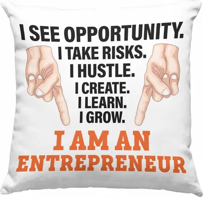 Produktbild von Trendation - Entrepreneur Deko-Kissen mit Füllung 40x40 Entrepreneurship Geschenk Spruch Motivation Idee Selbstständig (Blau)