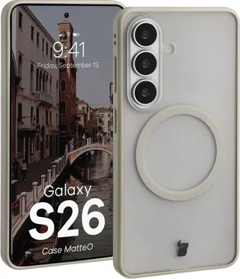 Produktbild von Handyhülle mit Magnetring für Galaxy S26, Bizon Case MatteO, Getönt-Beige