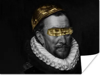 Produktbild von MuchoWow® Poster Wilhelm von Oranien - Adriaen Thomasz - Gold 160x120 cm - Foto Plakat