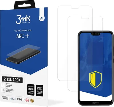 Produktbild von 3mk Display Schutzfolie ARC+ für Huawei P20 Lite  0,17mm Self-Heal (2 Stück)