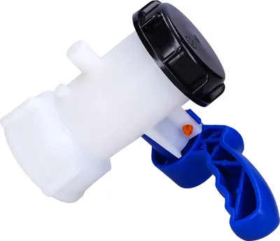 Zdjęcie produktu dla Zawór motylkowy Sillar do zbiornika 1000L Mauser IBC, polietylen, uniwersalny adapter zawór beczki zawór zbiornika ogrodowego zawór odcinający wiadro wody - S60x6