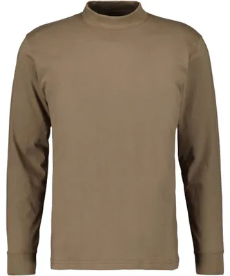 Ragman Stehkragen-Shirt langarm in braun